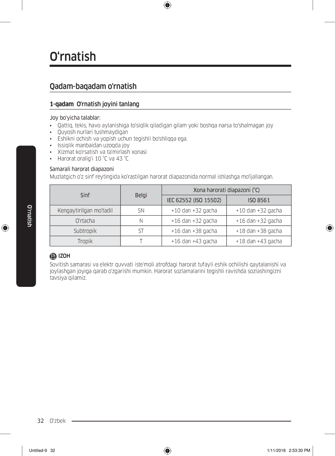 Samsung RT43K6000EF/WT, RT46K6360EF/WT, RT53K6340UT/WT, RT46K6360SL/WT Qadam Ornatish joyini tanlang, Kengaytirilgan motadil 